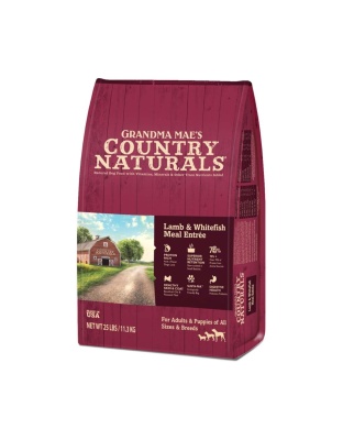 Grandma Mae's Country Naturals Dry Dog Food Lamb & Whitefish Meal 18ea/9 oz