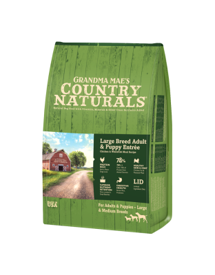 Grandma Mae's Country Naturals Large Breed Adult & Puppy EntrÃ©e Dry Dog Food Chicken & Rice 1ea/14 lb