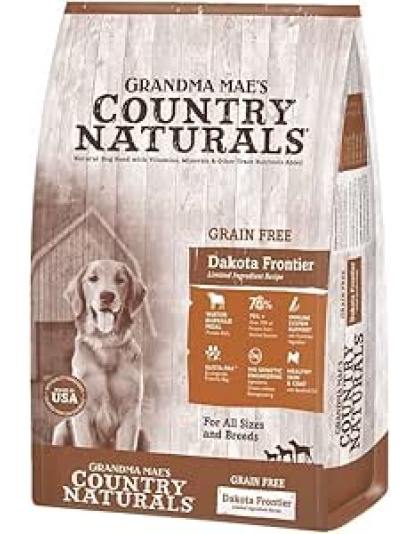 Grandma Mae's Country Naturals Grain Free Dry Dog Food Dakota Frontier Buffalo 18ea/9 oz