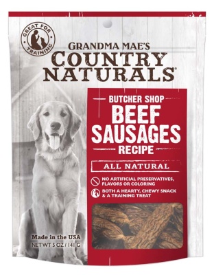 Grandma Mae's Country Naturals Grain Free Beef Sausages Dog Treats 1ea/5 oz