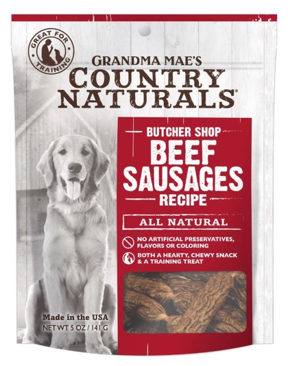 Grandma Mae's Country Naturals Grain Free Beef Sausages Dog Treats 1ea/5 oz