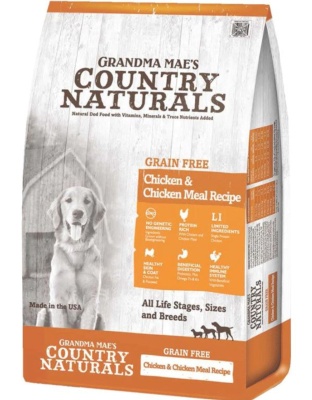 Grandma Mae's Country Naturals Grain Free Dry Dog Food Chicken & Chicken Meal 18ea/14 oz
