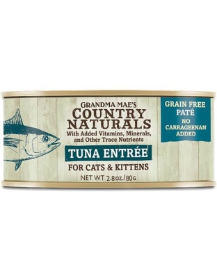 Grandma Mae's Country Naturals Grain Free Pate Wet Cat & Kitten Food Tuna 24ea/2.8 oz, 24 pk