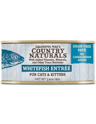 Grandma Mae's Country Naturals Grain Free Pate Wet Cat & Kitten Food Whitefish 24ea/2.8 oz, 24 pk