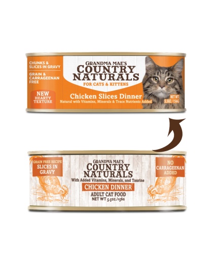 Grandma Mae's Country Naturals Grain Free Chunks in Gravy Wet Cat & Kitten Food Chicken 24ea/2.8 oz, 24 pk