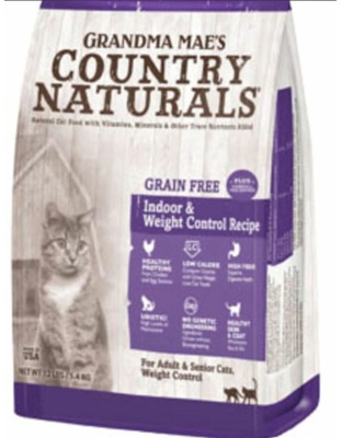 Grandma Mae's Country Naturals Grain Free Indoor & Weight Control Dry Cat Food Chicken 18ea/9 oz