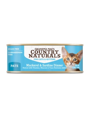 Grandma Mae's Country Naturals Grain Free Wet Cat Food Mackerel & Sardine 24ea/5.5 oz, 24 pk