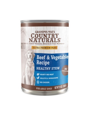 Grandma Mae's Country Naturals Healthy Stew Wet Dog Food Beef & Vegetable, 13oz. (Case of 12)