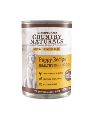 Grandma Mae's Country Naturals Puppy Recipe Wet Dog Food Chicken, 13oz. (Case of 12)