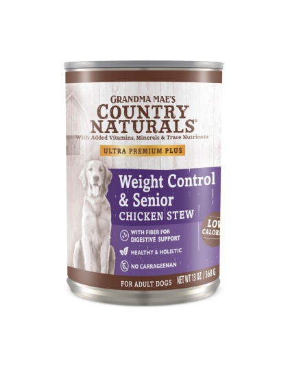 Grandma Mae's Country Naturals Weight Control & Senior Wet Dog Food Chicken Stew, 13oz. (Case of 12)
