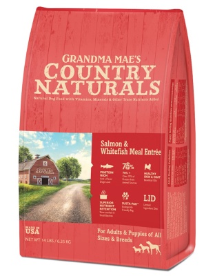 Grandma Mae's Country Naturals Dry Dog Food Salmon & Whitefish Meal 18ea/9 oz