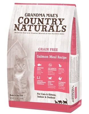 Grandma Mae's Country Naturals Grain Free Dry Cat Food Salmon 18ea/9 oz