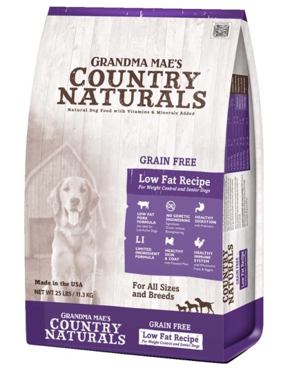 Grandma Mae's Country Naturals Grain Free Low Fat Dry Dog Food Pork 18ea/14 oz