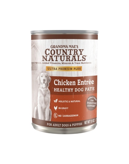 Grandma Mae's Country Naturals Healthy Dog Pate Wet Dog Food Chicken EntrÃ©e, 13oz. (Case of 12)