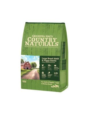 Grandma Mae's Country Naturals Large Breed Adult & Puppy EntrÃ©e Dry Dog Food Chicken & Rice 18ea/14 oz