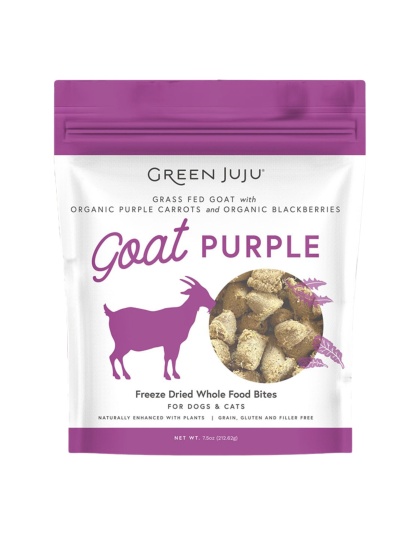 Green Juju Dog Freeze-Dried Goat Purple Topper 7.5oz.