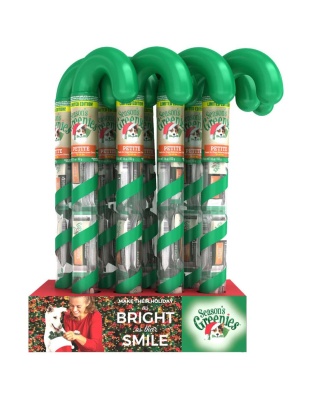 Greenies Holiday Limited Edition Packaging Dog Dental Treat Candy Cane Tube Petite 12ea/3.6 oz, 6 ct