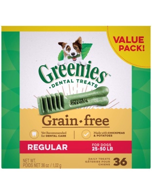 Greenies Grain Free Dog Dental Treats Regular Original 1ea/36 oz, 36 ct