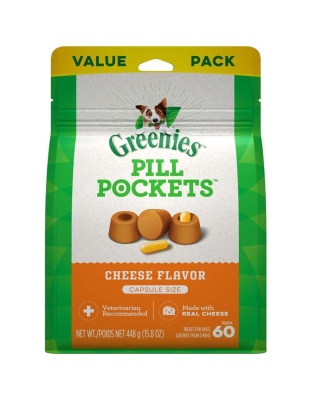 Greenies Pill Pockets for Capsules Cheese 1ea/60 ct, 15.8 oz