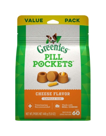 Greenies Pill Pockets for Capsules Cheese 1ea/60 ct, 15.8 oz