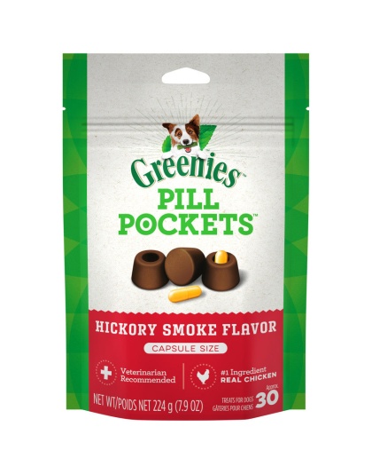 Greenies Pill Pockets for Capsules Hickory Smoke 30 ct, 7.9 oz (EXPIRE 01/25)