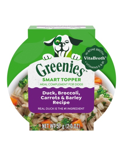 Greenies Smart Topper Meal Compliment for Dogs Duck, Broccoli, Carrots & Barely, 10ea/2oz. (Case of 10)
