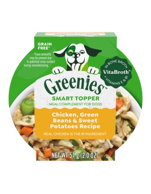 Greenies Smart Topper Grain-Free Meal Compliment for Dogs Chicken, Green Beans & Sweet Potato, 10ea/2oz. (Case of 10)