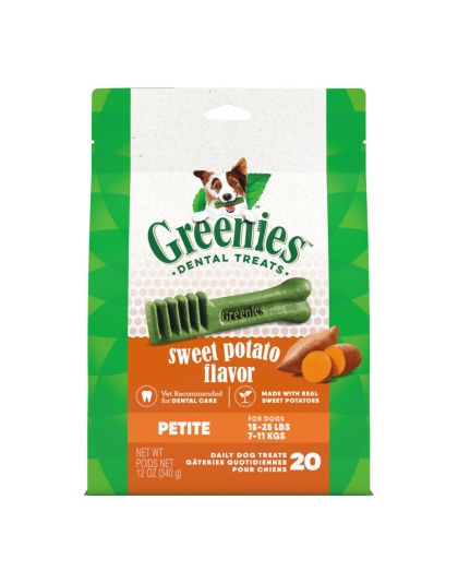 Greenies Dog Dental Treats Petite Sweet Potato 1ea/12 oz, 20 ct