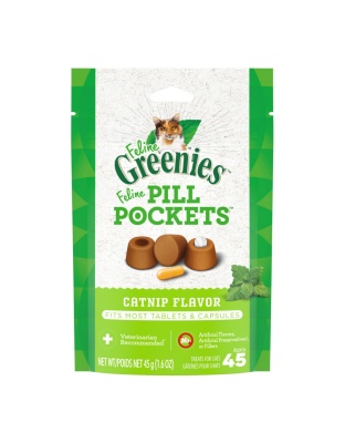 Greenies Feline Pill Pockets Cat Treats Catnip 1ea/1.6 oz