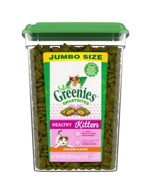 Greenies Feline Smart Bites Healthy Kitten Cat Treats Chicken 1ea/16 oz