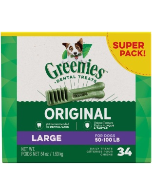 Greenies Dog Dental Treats Large Original 1ea/54 oz, 34 ct