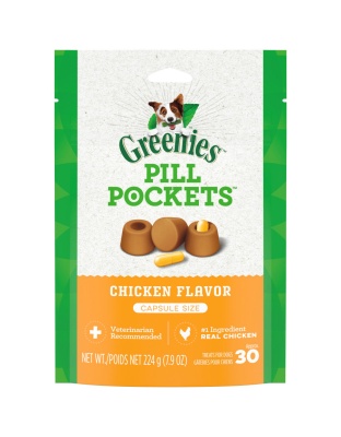 Greenies Pill Pockets for Capsules Chicken 1ea/30 ct, 7.9 oz