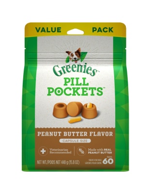 Greenies Pill Pockets for Capsules Peanut Butter 1ea/60 ct, 15.8 oz
