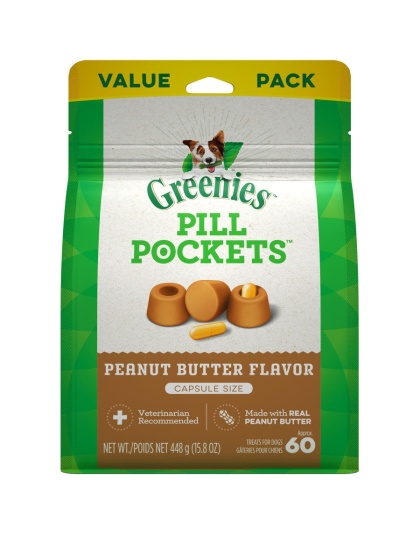Greenies Pill Pockets for Capsules Peanut Butter 1ea/60 ct, 15.8 oz