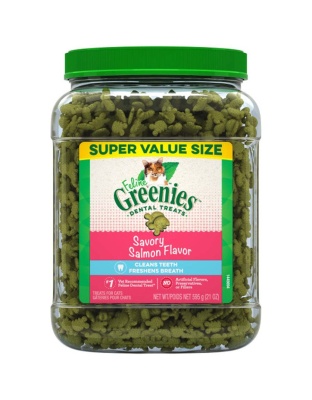Greenies Feline Adult Cat Dental Treats Savory Salmon 1ea/21 oz
