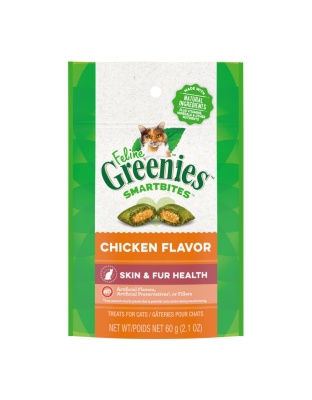 Greenies Feline SmartBites Skin & Fur Crunchy & Soft Adult Cat Treats Chicken 1ea/2.1 oz