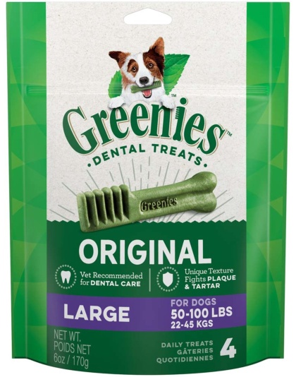 Greenies Dog Dental Treats Large Original 1ea/6 oz, 4 ct