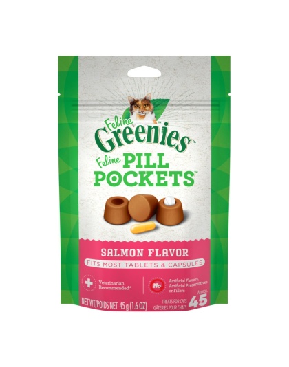 Greenies Feline Pill Pockets Cat Treats Salmon 1ea/1.6 oz, 45 ct