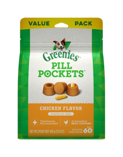 Greenies Pill Pockets for Capsules Chicken 1ea/60 ct, 15.8 oz