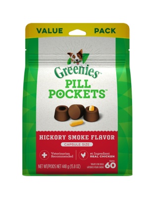 Greenies Pill Pockets for Capsules Hickory Smoke 1ea/60 ct, 15.8 oz