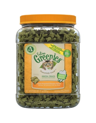 Greenies Feline Adult Cat Dental Treats Oven Roasted Chicken 1ea/21 oz