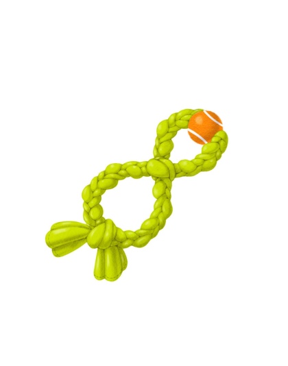 GURU Figure-8 Squeaking Tennis Snuffle Rope Dog Toy 1ea/LG