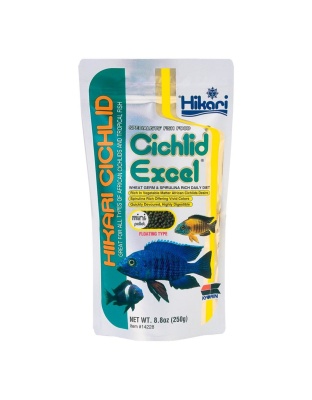 Hikari USA Cichlid Excel Pellets Fish Food 1ea/8.8 oz, Mini