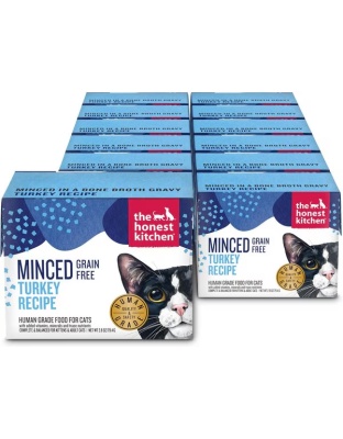 The Honest Kitchen Cat Grain Free Minced Turkey in Bone Broth Gravy 2.8oz. (Case of 12)