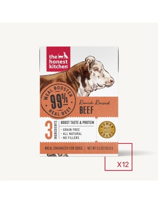 The Honest Kitchen Dog 99% Beef Meal Booster Wet Dog Food 5.5oz. Carton (Case of 12)