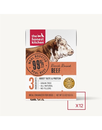 The Honest Kitchen Dog 99% Beef Meal Booster Wet Dog Food 5.5oz. Carton (Case of 12)