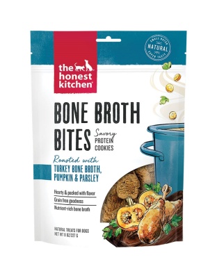 The Honest Kitchen Dog Bone Broth Bites Turkey 8oz.