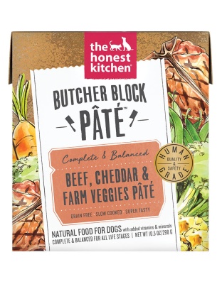 Honest Kitchen Dog Butcher Block Pate Beef And Cheddar 10.5oz. (Case of 6)