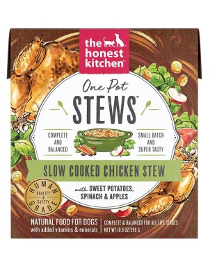 Honest Kitchen Dog One Pot Stew Slow Cooked Chicken With Sweet Potato; Spinach And Chicken 10.5oz. (Case of 6)