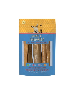 Honey I'm Home Dog Buffalo Collagen Rolls 10 Inch 3 Pack